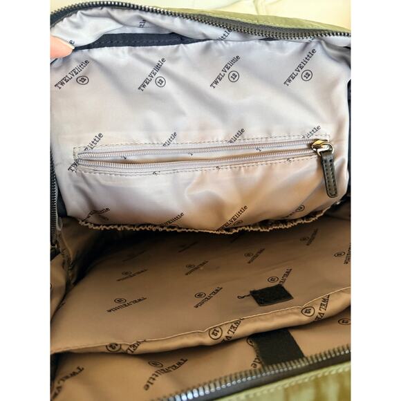 TWELVElittle Diaper Bag Backpack Olive Green Unisex Baby Bag Lightweight Nylon - Picture 8 of 10